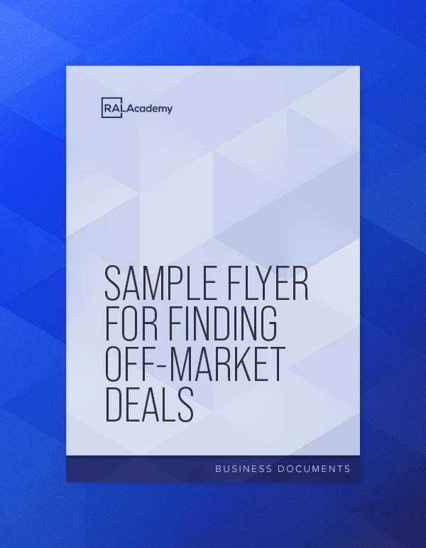 Sample Flyer for Off-Market Deals